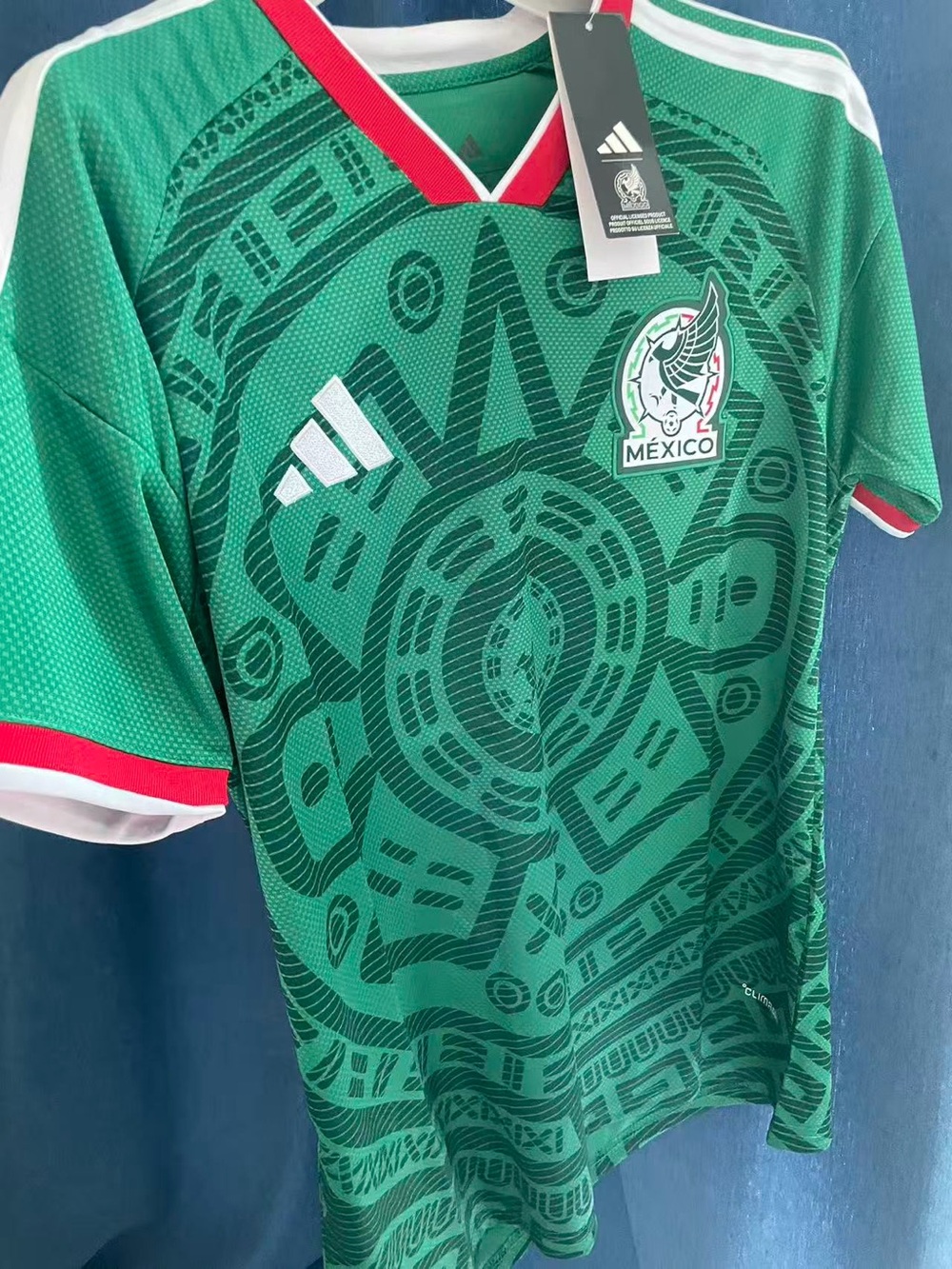 adidas Mexico Green Soccer Jersey with Red & White Accents
